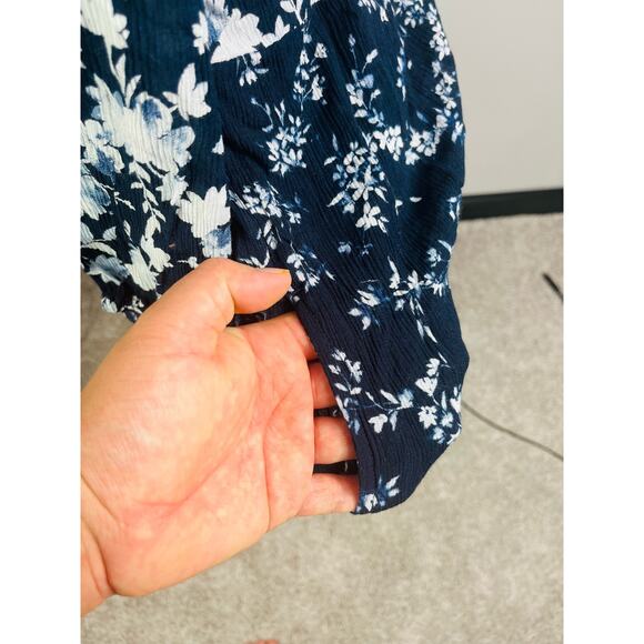 J Jill floral paisley navy tunic dress size XSP - Picture 8 of 12